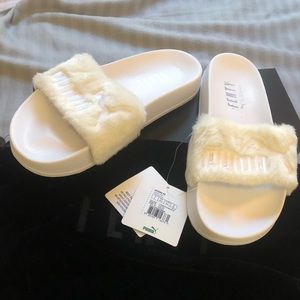 Fenty Rihana fur slippers